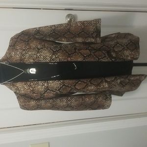 Brown Snake Print Blazer